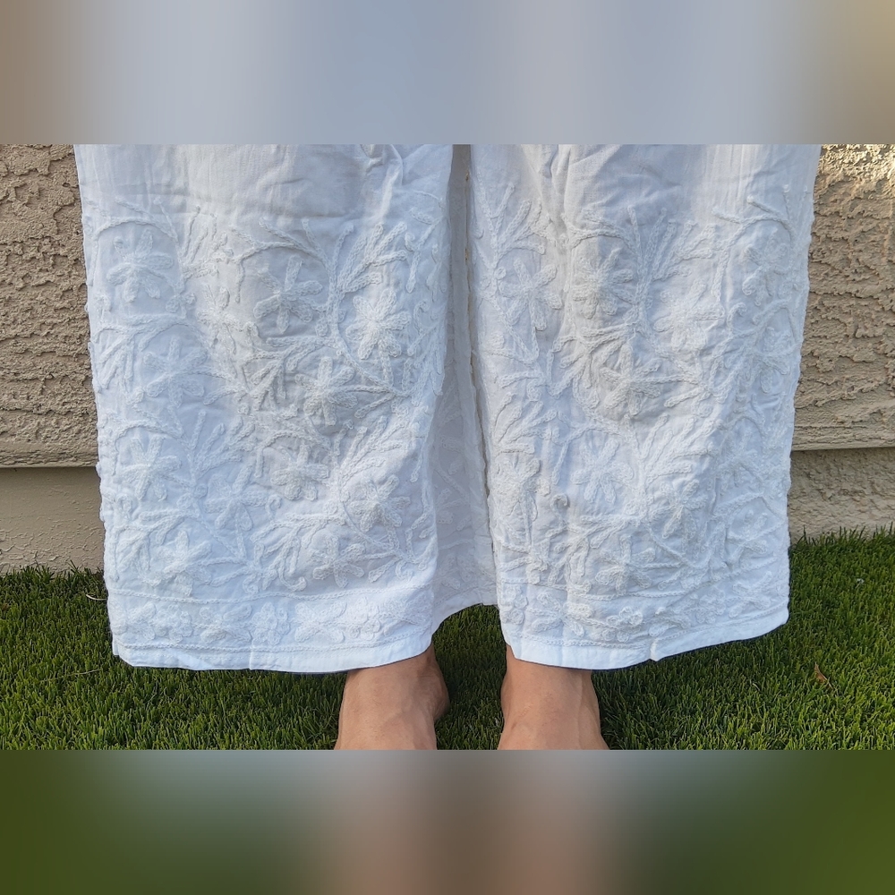 Chikankari soft rayon palazzo